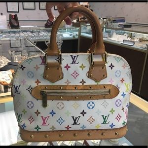 Louis Vuitton white multicolor Alma